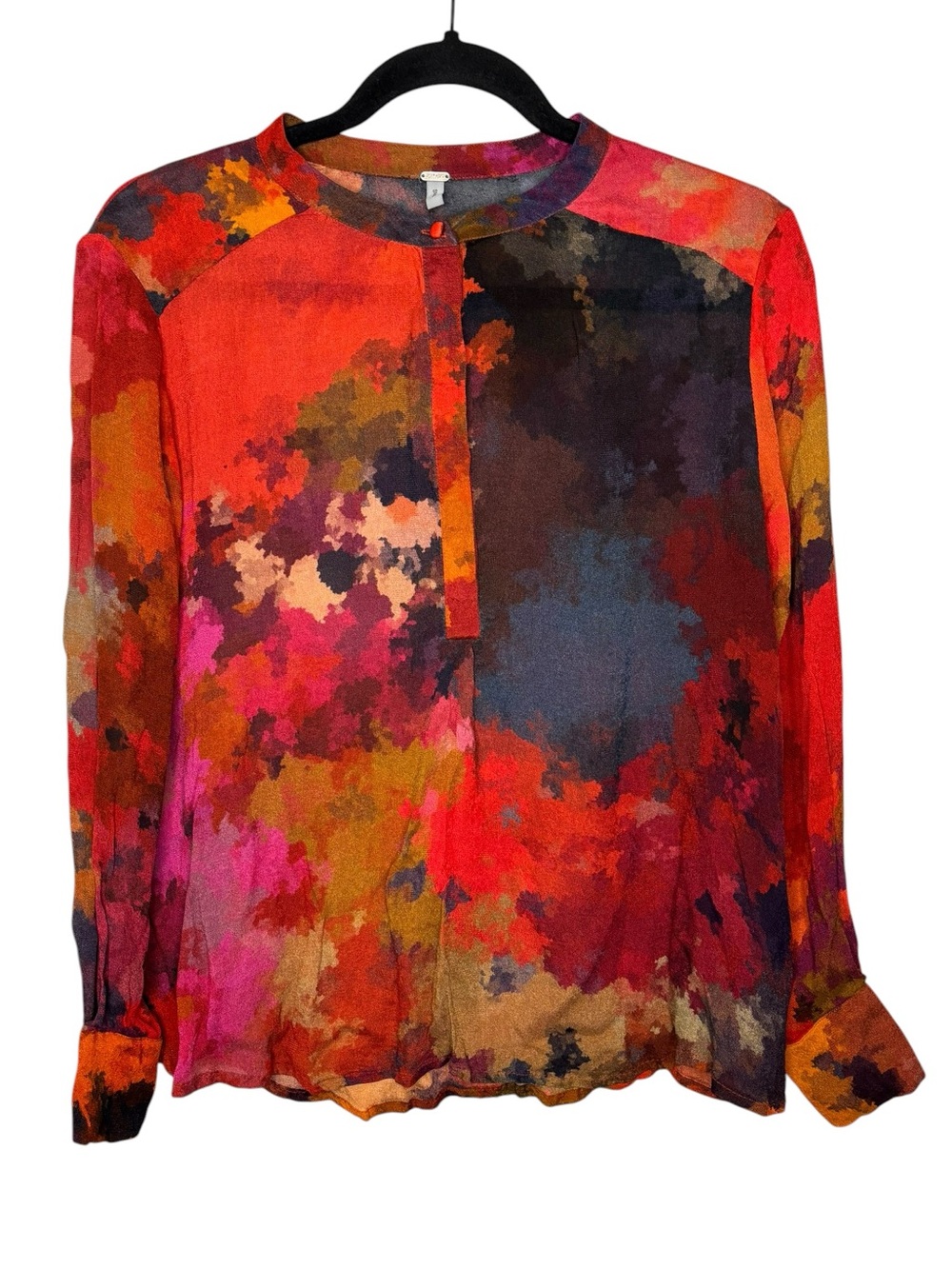 Blank London Anthropologie Long Sleeve Semi Sheer Flowy Blouse Size Small